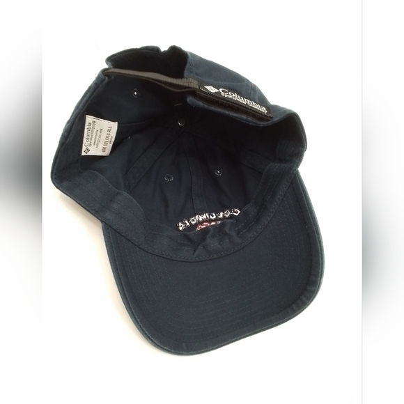 NWT Columbia Sportswear Co AMERICAN FLAG Self Fastner NAVY BLUE Hat BallCap Vtg - Picture 4 of 4